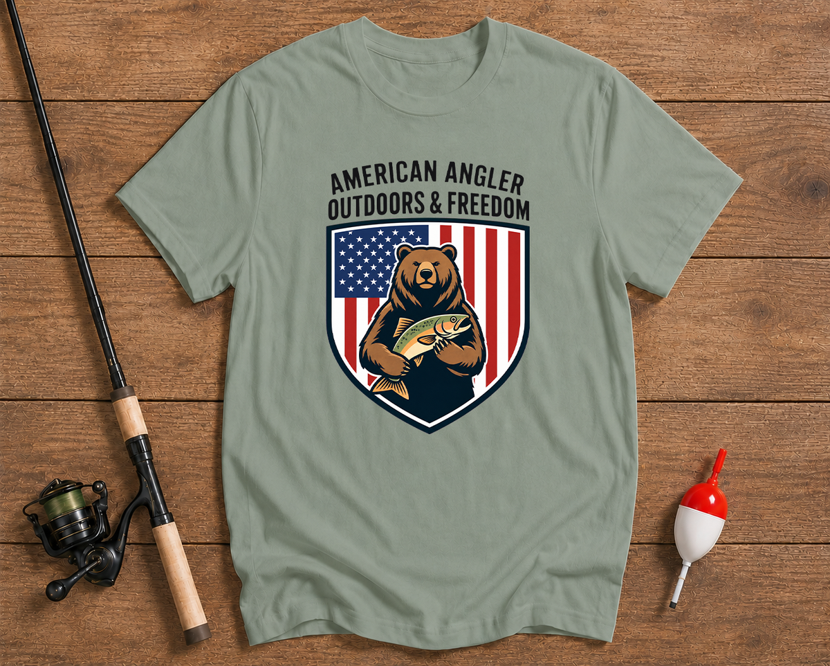 American Angler T-Shirt | Patriotic Fishing Shirt | Funky Fish Club
