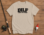 DILF Damn I Love Fishing shirt in sand beige by Funky Fish Club