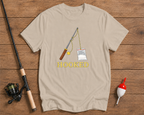 Hooked heavyweight fishing tee in sand beige by Funky Fish Club
