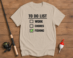 Fishing To Do List fisherman shirt in sand beige by Funky Fish Club