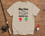 Big One Missed Call fishing t-shirt in sand beige by Funky Fish Club