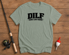 DILF fishing graphic tee in seaweed green by Funky Fish Club