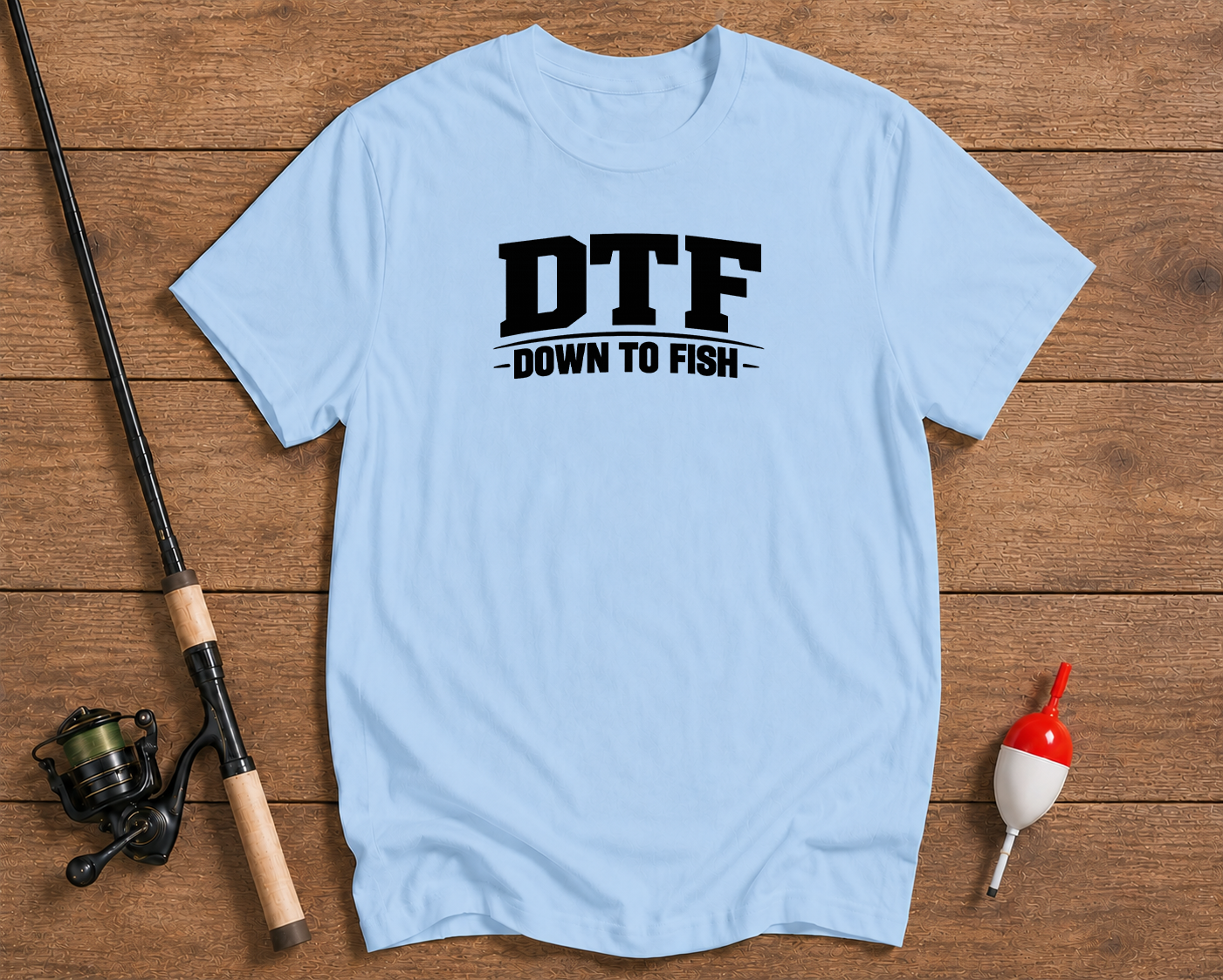 DTF Down To Fish shirt in sky blue by Funky Fish Club