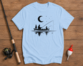 Father and son night fishing graphic shirt in sky blue by Funky Fish Club