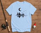 Father and son night fishing graphic shirt in sky blue by Funky Fish Club