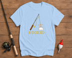 Hooked fishing t-shirt in sky blue by Funky Fish Club