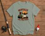 Mentally At The Lake angler t-shirt in seaweed green featuring a fishing daydream graphic by Funky Fish Club