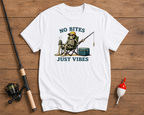 No Bites Just Vibes fishing t-shirt in pearl white by Funky Fish Club