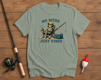 Skeleton fisherman fishing graphic tee in seaweed green by Funky Fish Club