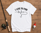Live To Fish minimalist fishing shirt in pearl white by Funky Fish Club