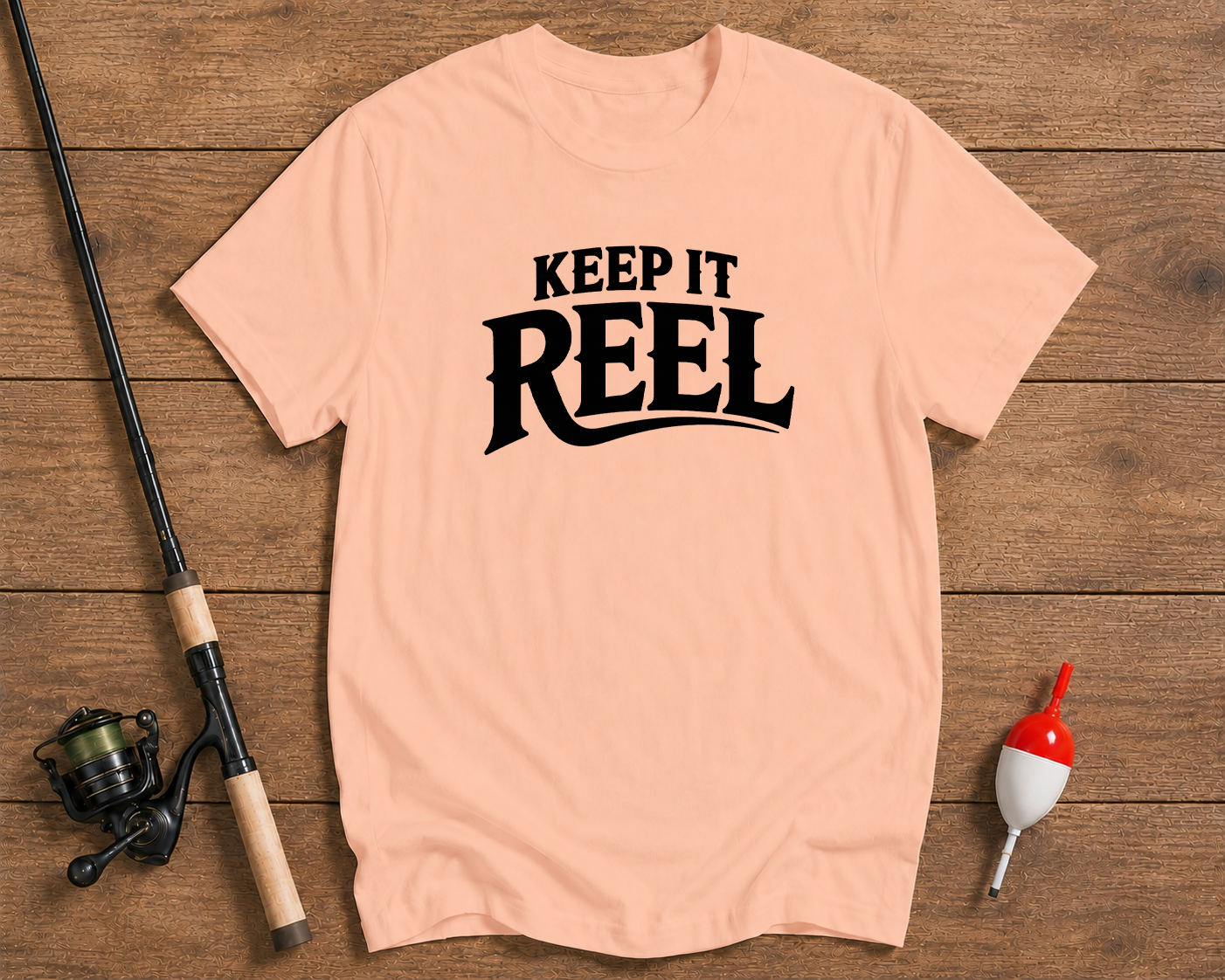 Keep It Reel fishing shirt in salmon color by Funky Fish Club