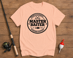 Professional Master Baiter funny fishing tee in salmon color by Funky Fish Club