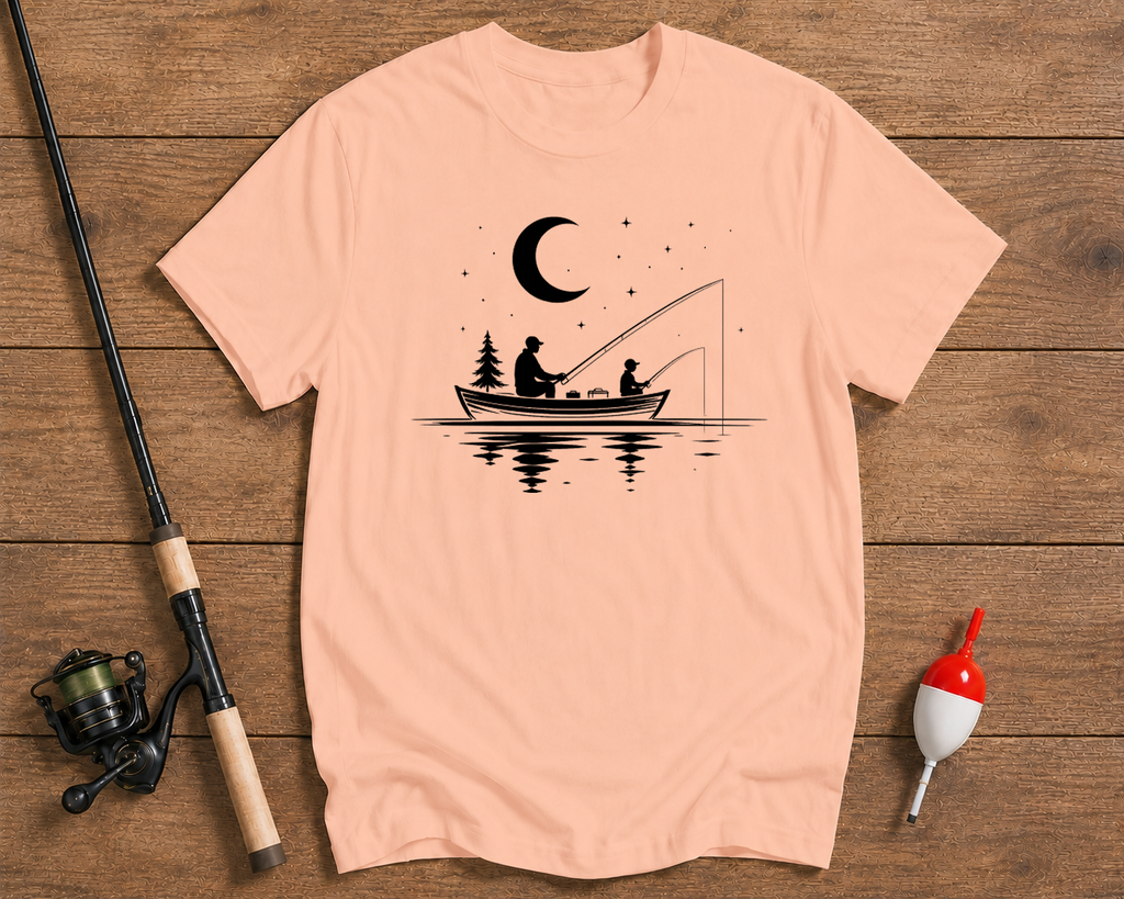 Father and son outdoors fishing shirt in salmon color by Funky Fish Club