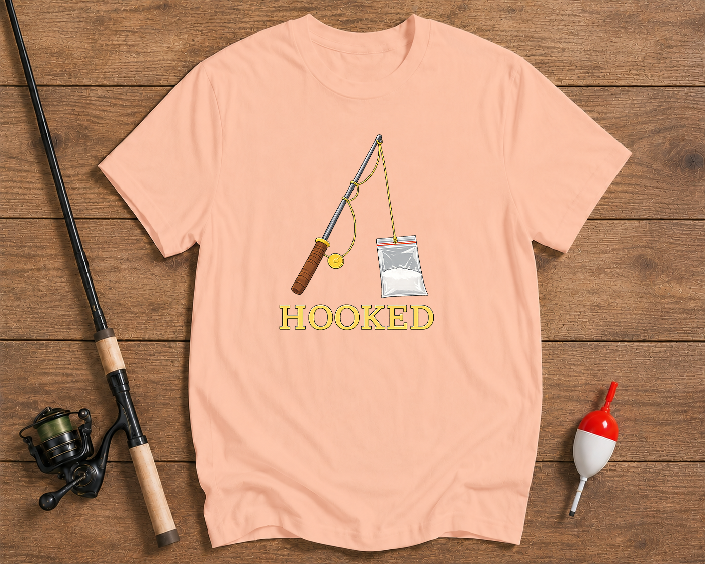 Hooked fishing shirt in salmon color by Funky Fish Club