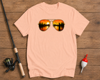 Sunset reflection outdoors fishing shirt in salmon color by Funky Fish Club