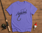 Addicted fishing graphic tee in lavender by Funky Fish Club