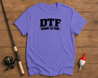 DTF Down To Fish fishing shirt in lavender by Funky Fish Club