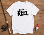 Keep It Reel minimalist fishing shirt in pearl white by Funky Fish Club