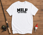 MILF fishing apparel t-shirt in pearl white by Funky Fish Club