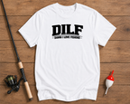 DILF fishing apparel t-shirt in pearl white by Funky Fish Club