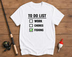 Fishing To Do List fishing apparel t-shirt in pearl white by Funky Fish Club