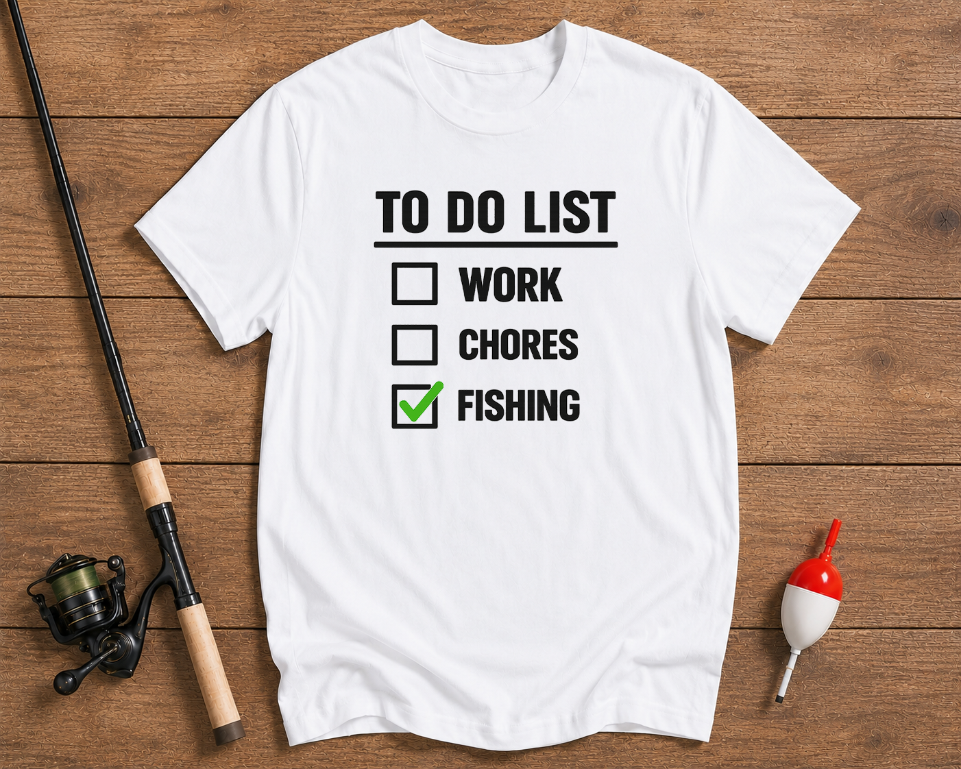 Fishing To Do List fishing apparel t-shirt in pearl white by Funky Fish Club