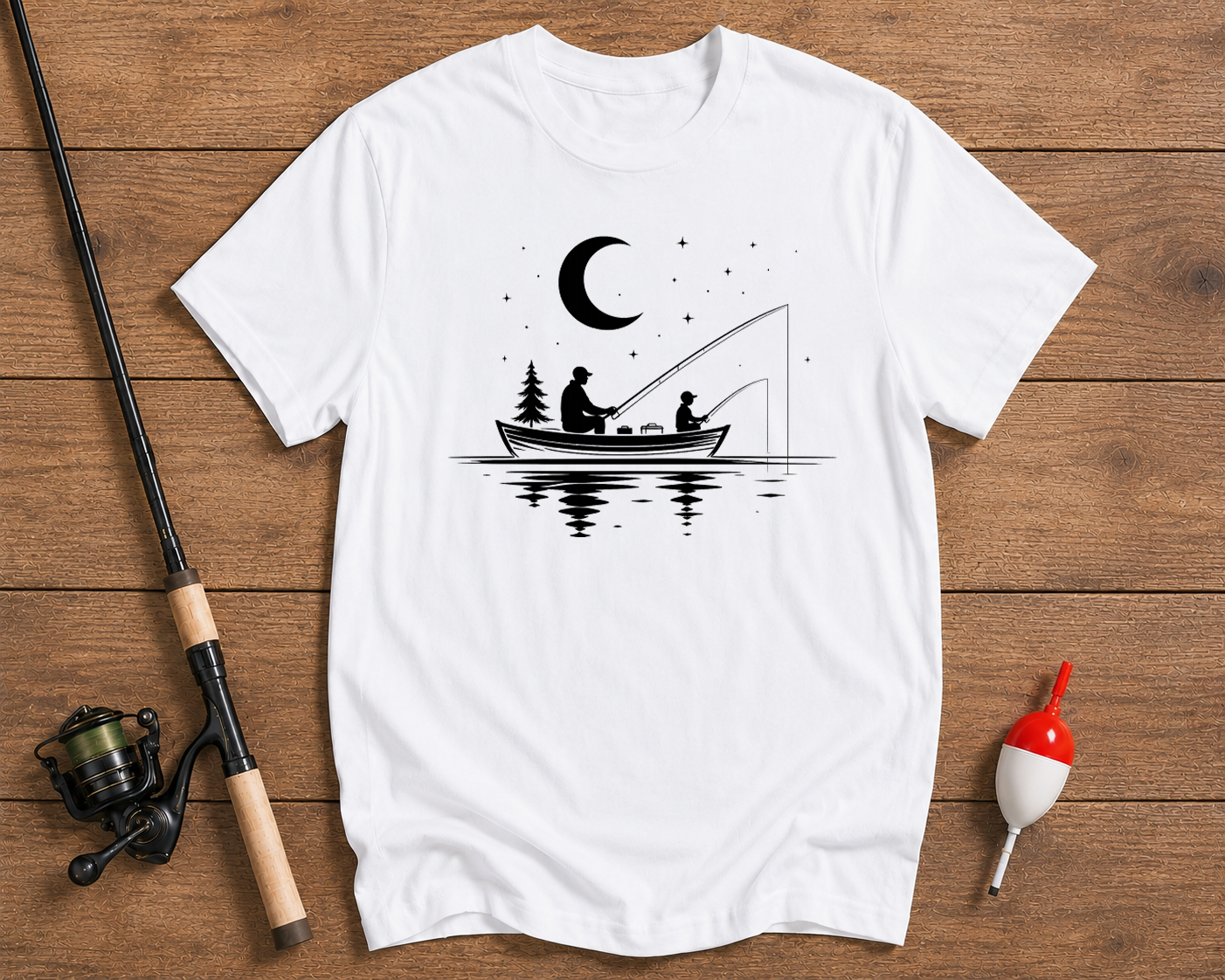 Father and son fishing apparel t-shirt in pearl white by Funky Fish Club