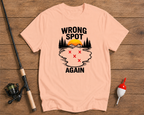 Funny fishing shirt in salmon featuring a lake map and fishing spot artwork by Funky Fish Club